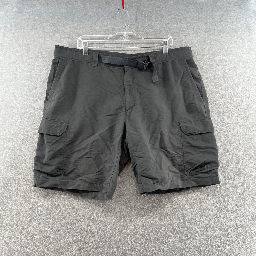 the north face mens size 40 gray cargo pocket belted outdoor hiking shorts